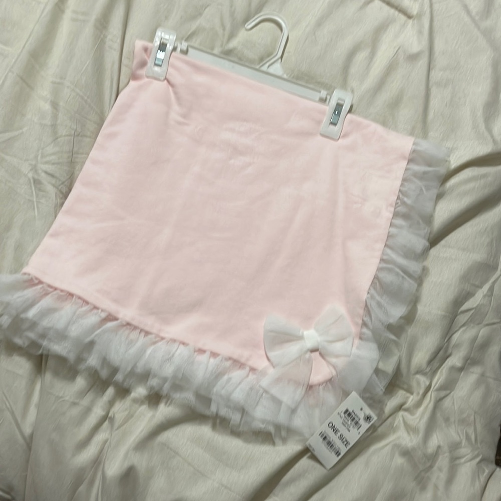 NWT - Baby Girls Tulle-Trim Blanket